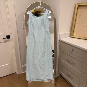 Vintage 100% Silk Robin’s Egg Blue Slip Lined Elegant Petite Dress, Size 4